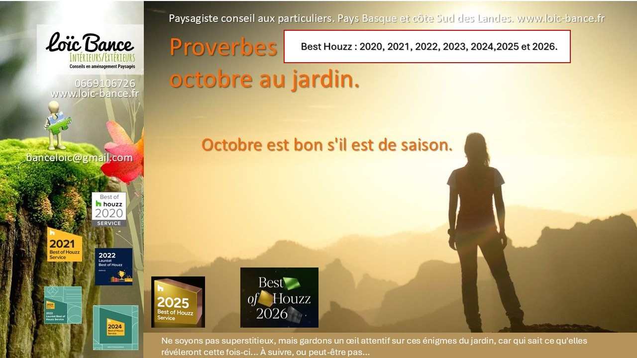 Proverbes d'octobre au jardin Paysagiste Arcangues